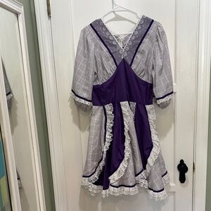 Vintage hand made purple square dance dress